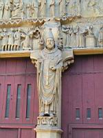 Reims - Cathedrale - Porche nord, Portail des saints, Statue, Pape Calixte 1er (02)